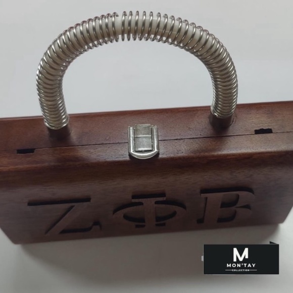 Zeta Phi Beta Sorority wood  wood handbag - Picture 6 of 6